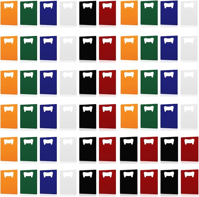 QTLCOHD 60 Pieces Credit Card Bottle Opener Stainless Steel Bottle Opener Bulk Metal Card Size Beer Bottle Openers for Wallet Pocket Wedding Party Favor (Mixed Color)