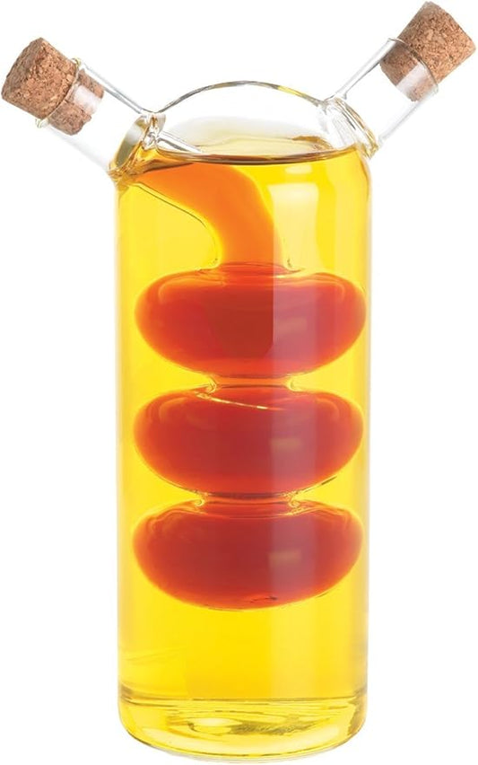Fox Run 7053 Run Bubble Design Oil and Vinegar Bottle, Bubbles, Clear