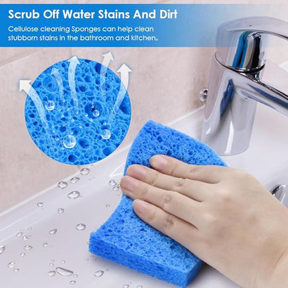 8PCS Dish Sponges Kitchen, Premium Blue Dish Washing Kitchen Sponge, Compressed Cleaning Sponges for Cleaning Kitchen and Bathroom, Non Scratch Scrub Sponge, Cleans Quickly and Well - Image 5