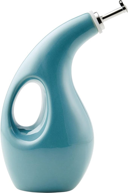 Rachael Ray 48467 Ceramic EVOO Oil and Vinegar Dispensing Bottle with Spout, 24 Ounce - Agave Blue by RachaelRayKitchenware
