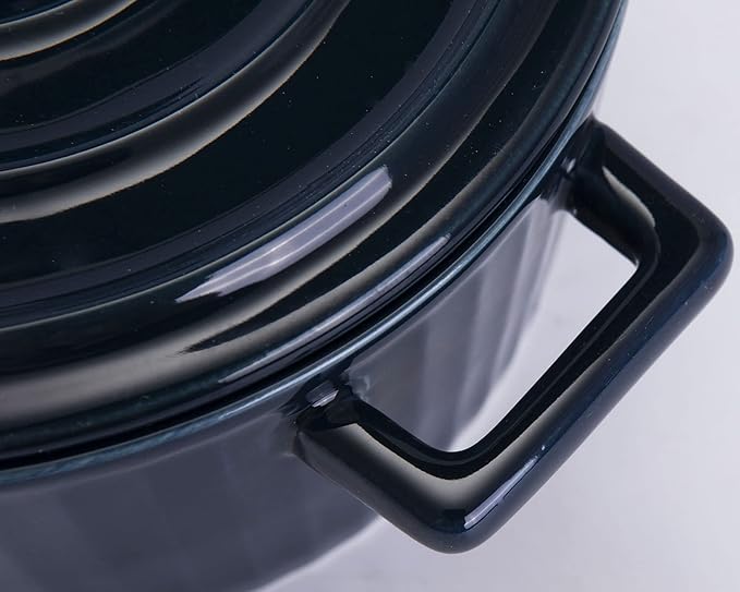 WHJY Blue Colorful Ceramic Casserole Dish with Lid，1 Quart Ceramic Casserole Pan for Bakeware Oven