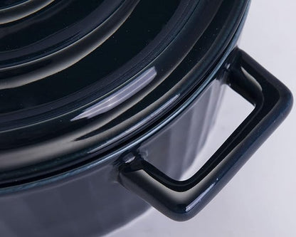WHJY Blue Colorful Ceramic Casserole Dish with Lid，1 Quart Ceramic Casserole Pan for Bakeware Oven