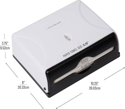 Mind Reader Paper Towel Dispenser, Tri-Fold Towel Holder, Restroom, Wall Mount, Bathroom, White - Image 3