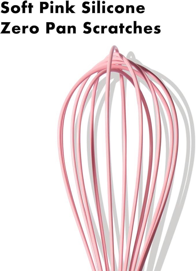OYV 10-Inch Pink Silicone Whisk, Heat Resistant 480°F Kitchen Whisk with Stainless Steel Ergonomic Handle, Non-Scratch for Nonstick Cookware, Dishwasher Safe, Perfect for Blending, Cooking & Beating - Image 8