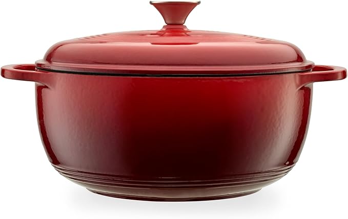 Mercer Culinary Enameled Cast Iron Round Dutch Oven, 6 qt., Red by MercerCulinary