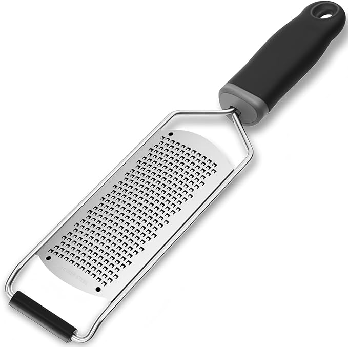 Upgraded Lemon Zester & Cheese Grater, Food Grade Stainless Steel None-Slip Hand Fine Grater for Garlic, Ginger, and Chocolate, Durable and Easy-To-Clean（Dishwasher Safe） by Unknown