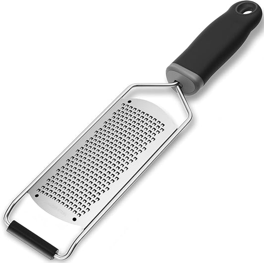 Upgraded Lemon Zester & Cheese Grater, Food Grade Stainless Steel None-Slip Hand Fine Grater for Garlic, Ginger, and Chocolate, Durable and Easy-To-Clean（Dishwasher Safe） by Unknown