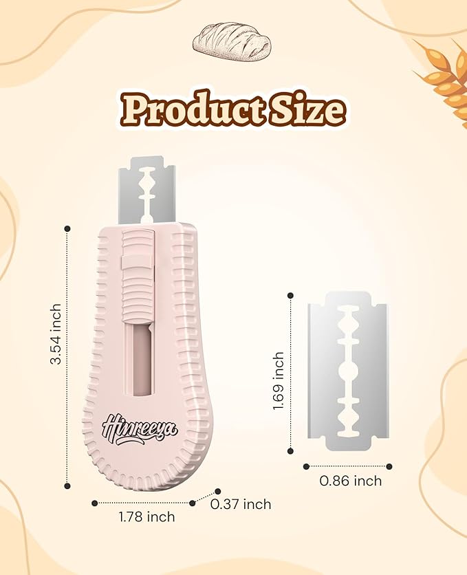 Bread Lame Extractable & Magnetic Dough Scoring Tool with Protective Cover - Easy-to-Use Bread Cutter for Artisan Sourdough, Pizza Dough, and More - Scoring Patterns Booklet & 5 Razor Blades
