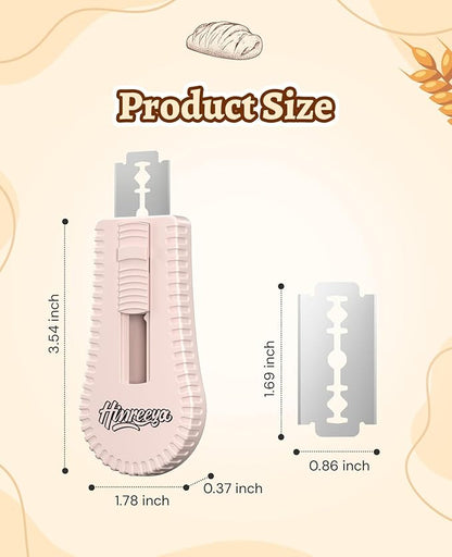 Bread Lame Extractable & Magnetic Dough Scoring Tool with Protective Cover - Easy-to-Use Bread Cutter for Artisan Sourdough, Pizza Dough, and More - Scoring Patterns Booklet & 5 Razor Blades
