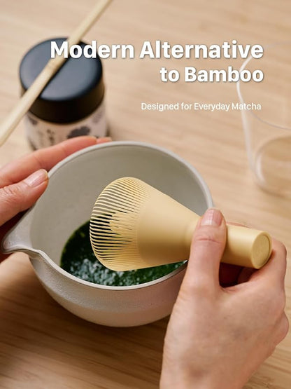 Resin Matcha Whisk Made in Japan - Durable PP Chasen, Bamboo Whisk Alternative for Japanese Tea Ceremony & Daily Latte, Professional Mixing Tool, Easy to Clean
