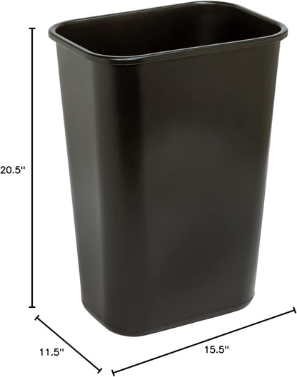 Wastebasket, 10.25 Gallons, 20 1/2in.H x 15 1/2in.W x 11 1/2in.D, Black, WB0196