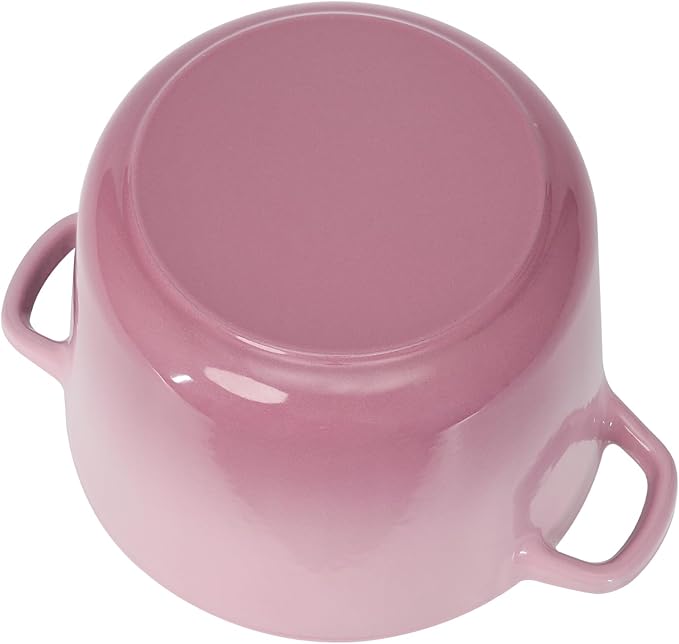 Flavehc Dutch Oven Pot with Lid 2.8 qt Cast Iron Dutch Oven for Bread Baking Pink Enameled Cast Iron Rice Pot with Handels - Image 6