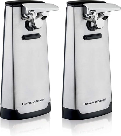 Hamilton Beach Extra-Tall Electric Automatic Can Opener with Easy-Clean Detachable Cutting Lever,Cord Storage,Knife Sharpener,Brushed Stainless Steel (76700),(Pack of 2) by HamiltonBeach