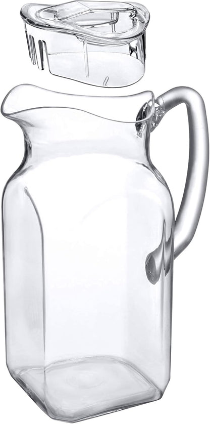 Amazing Abby - Quadly - Plastic Pitcher (64 oz, 2 Quart), Clear Water Pitcher with Lid, Fridge Jug, BPA-Free, Shatter-Proof, Great for Iced Tea, Sangria, Lemonade, Juice, Milk, and More - Image 7