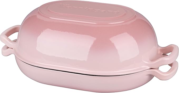 VORRINGARD Enameled Cast Iron Sourdough Bread Oven, Dutch Oven, Loaf Cast Iron Bread Pan for Homemade Bread Baking, Meatloaf Pan with Lid, 7QT, Pink - Image 8