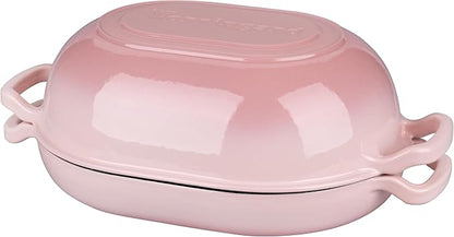 VORRINGARD Enameled Cast Iron Sourdough Bread Oven, Dutch Oven, Loaf Cast Iron Bread Pan for Homemade Bread Baking, Meatloaf Pan with Lid, 7QT, Pink - Image 8