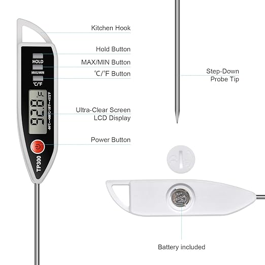 Meat Food Thermometer, Digital Candy Cooking Thermometer, Kitchen Cooking Thermometer Instant Read for BBQ Grill, Oil, Milk, Bath Water, Deep Fry, Candle Temperature - Image 7