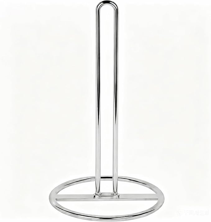 Paper Towel Holder Countertop, OBODING, Kitchen Paper Towel Stand Holder for Kitchen Organization and Storage, Paper Towel Holders for Standard and Large Size Rolls (Silver) by OBODING