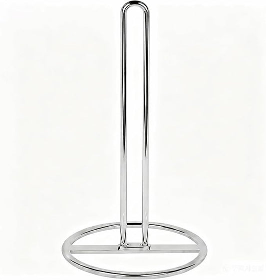 Paper Towel Holder Countertop, OBODING, Kitchen Paper Towel Stand Holder for Kitchen Organization and Storage, Paper Towel Holders for Standard and Large Size Rolls (Silver) by OBODING