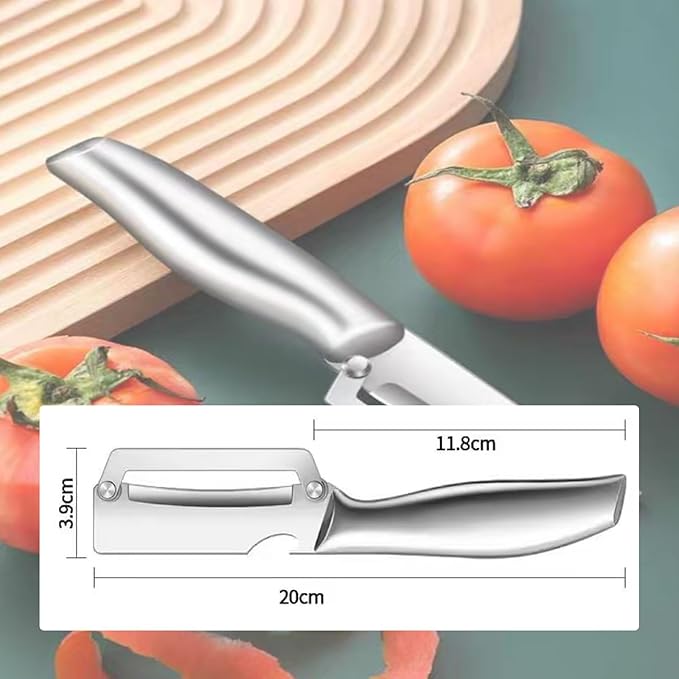 Multifunctional Vegetable Peeler,Zero Flex Peeler with Wooden Handle and Bottle Opener,Stainless Steel Kitchen Tool Suitable for All Kinds Of Vegetables and Fruits - Image 2