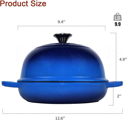 Dutch Oven for Bread Baking Bread Oven for Sourdough Bread Baking, Enameled Cast Iron Dutch Oven Pot with Lid 5 qt Cast Iron Bread Pan, Blue - Image 3