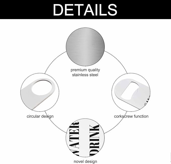 Funny Joke Stainless Steel Bottle Opener Save Water Drink Tequila Flat Beer Bottle Opener Keychain for Home Kitchen Bar Restaurant Party Birthday Gift