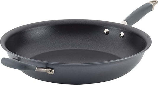 Anolon Advanced Home Hard Anodized Nonstick Frying Pan, 14.5 Inch – Large Skillet with Helper Handle, 14 Inch Nonstick Frying Pan, Durable Cookware - Moonstone by Anolon
