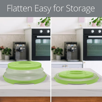 HOVER COVER Magnetic Microwave Splatter Cover with High Power, Strongest Magnetic Grip, Collapsible 12-Inch BPA-Free Food Lid, Vented Plate Guard, Dishwasher Safe, Space-Saving Storage - Green - Image 7