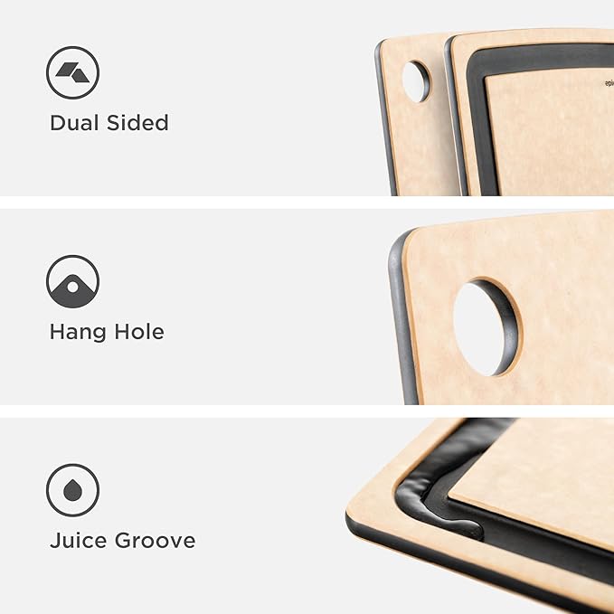 Epicurean Gourmet Series Cutting Board with Juice Groove, 27-Inch by 17.5-Inch, Natural/Slate - Image 4