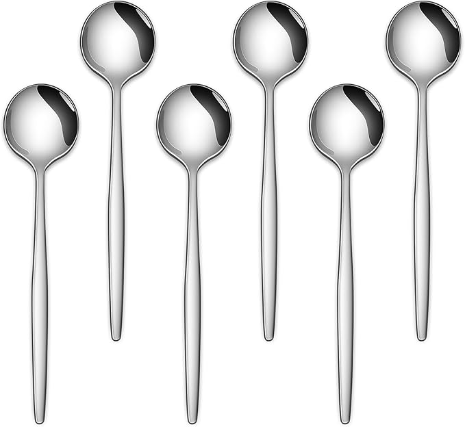 5.1 Inches Stainless Steel Coffee & Tea Spoon,6-Piece Cute Mini Spoons For Dessert,Small Espresso Spoons For Dessert,Cute Tiny Spoon by DEHOVKitchen