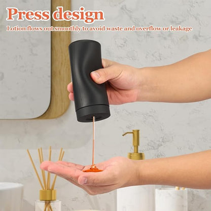 Dish Soap Dish Dispenser, Silicone Squeeze Washing Up Liquid and Hand Soap Refillable Bottles, 240ml Refillable Dishwashing Liquid Dispensing(Color:Black)