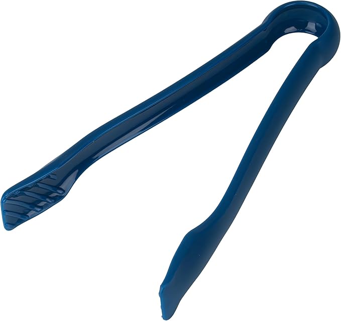DecorRack 3 Pcs 6” x 8” x 10” Multi Colored Plastic Tong Set, 3 Pack Durable BPA-Free Quality Heavy Duty Designed for BBQ, Grilling, Salad, Buffets and Kitchen (Blue)