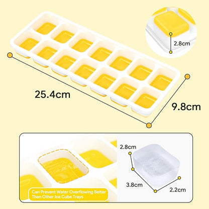 Ice Cube Trays 4 Pack, Airabc Silicone Ice Cube Trays with Removable Lid, Easy-Release Flexible 14-cube Ice Trays, LFGB Certified and BPA Free, Stackable Ice Trays with Covers for Cocktail, Freezer - Image 5