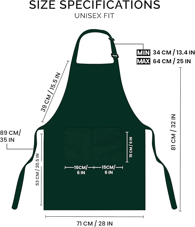 Utopia Kitchen 2 Pack Bib Apron, Adjustable with 2 Pockets, Water and Oil Resistant, Cooking Kitchen Chef Apron for Women Men - Image 2