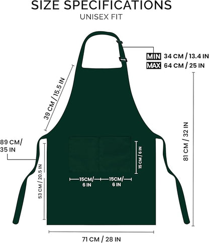 Utopia Kitchen 2 Pack Bib Apron, Adjustable with 2 Pockets, Water and Oil Resistant, Cooking Kitchen Chef Apron for Women Men - Image 2