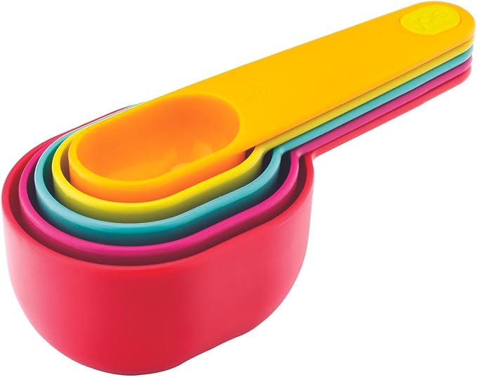 Joie Measuring Cups Set, Plastic, Assorted Colors, Baking, Cooking, Measure, Cakes, Cookies, Pies, 5 pc - Image 2