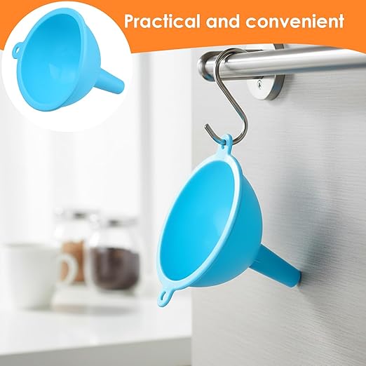 4 Pcs Silicone Kitchen Funnels - Flexible Condiment Sauce Canning Wide Mouth Funnel - Funnels for Kitchen Use Filling Bottles Jars Cans Powder Liquid Spices - Image 5