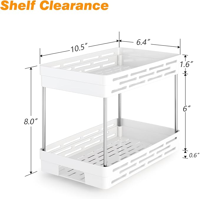 Pull Out Spice Rack Organizer for Cabinet, 2 Pack Widen Slide Out Spice Racks Organizer, Spice Cabinet Organizers, Cabinet Size Need:12'' Highx11'' Deepx6.75'' Wide,Hold 15 Spice Jar Each Tier-2Tier - Image 4