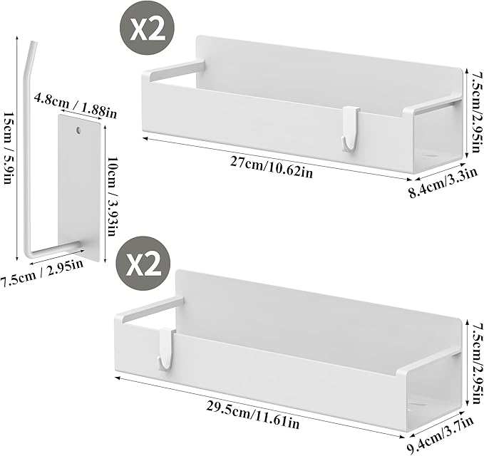 HuggieGems Magnetic Water Bottle Holder for Refrigerator, Cup Holder Organizer for Stanley and Tumbler for Kitchen, 4 Pack, White - Image 7
