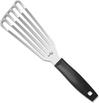 MIU Fish Spatula Stainless Steel, Slotted Flexible Metal, Lightweight Barbecue Turner, 6.5 inch Blade, Plastic Handle with Hole, Grilling Utensils by MIU+France