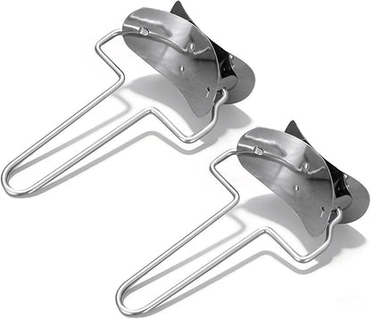 2 Pieces Stainless Steel Pastry Rolling Cutter Circle Dough Blade Roller Dumpling Wrapper Mould Pie Ravioli Empanada Pierogi Calzone Making Tools for Home Kitchen, DIY, Gift(2 pcs Rolling Cutter)