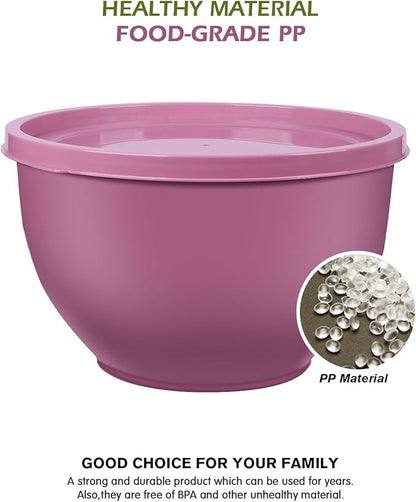 Greentainer Plastic Mixing Bowls with Lids Set for Kitchen, 5 Set Nesting Bowls for Mixing, Baking, Prepping, Cooking and Serving Food, Mixing Bowls Dishwasher, Microwave Safe - Image 4