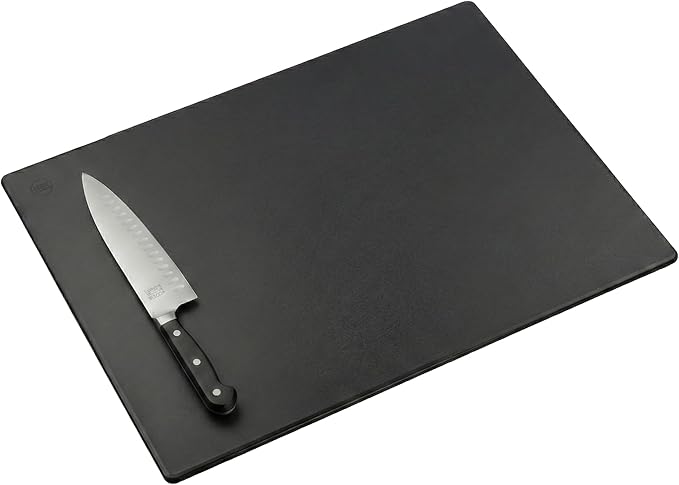 Black Plastic Cutting Board - 18 x 12 Inch Large, 1/2" Thick HDPP Poly for Restaurants and Commercial Kitchens, NSF Stamped by ThirteenChefs