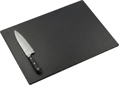 Black Plastic Cutting Board - 18 x 12 Inch Large, 1/2" Thick HDPP Poly for Restaurants and Commercial Kitchens, NSF Stamped by ThirteenChefs