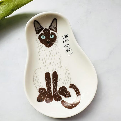 KiaoTime Cat Paw Spoon Rests - Procelain Cute Cat Spoon Teaspoon Holder Coffee & Bar Station Decor - Image 3