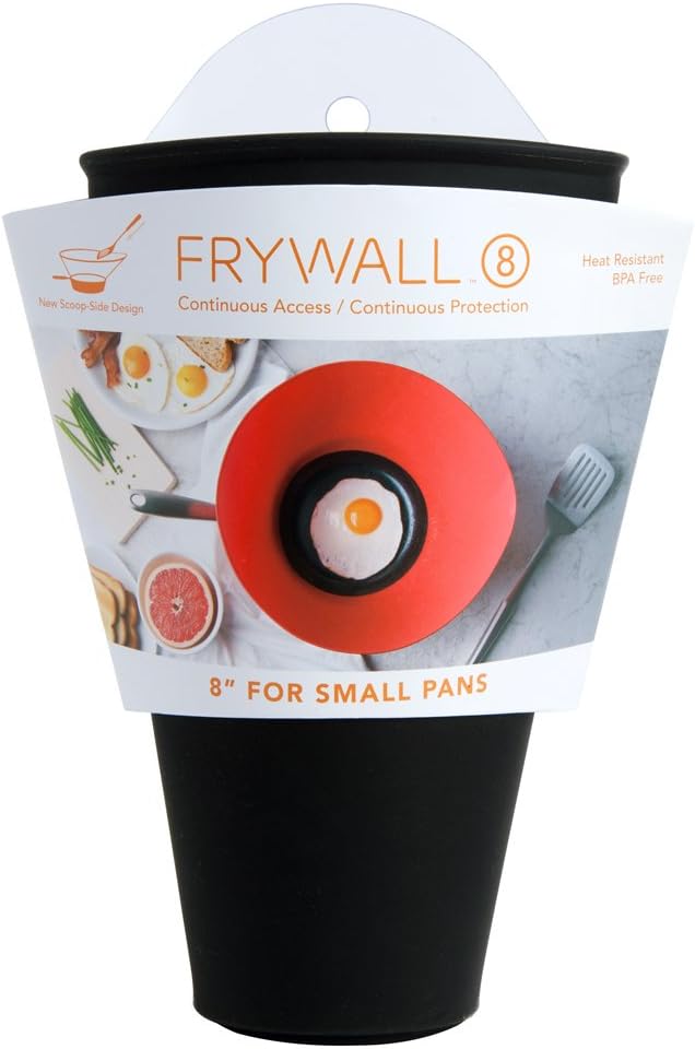 Frywall 8 (Small) - Black - Splatter Guard, as Seen on Shark Tank