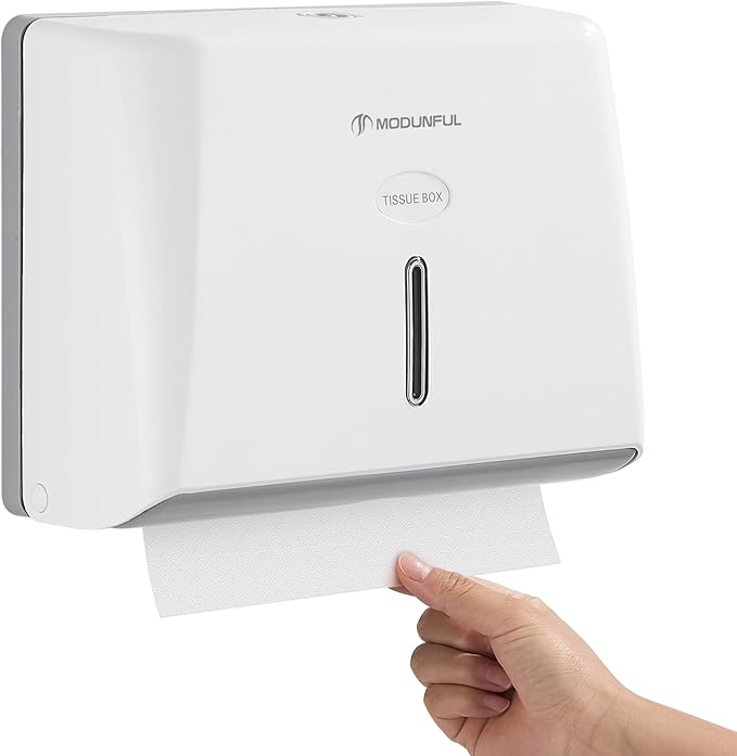 Paper Towel Dispenser Wall Mount - Adhesive Paper Towel Holder for Bathroom, Multi-fold/Trifold/Z Fold, 210 Sheets Large Capacity for Compact Home, Apartment & RV by modunfulbathroom