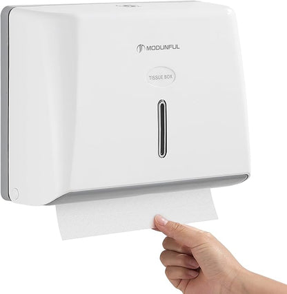Paper Towel Dispenser Wall Mount - Adhesive Paper Towel Holder for Bathroom, Multi-fold/Trifold/Z Fold, 210 Sheets Large Capacity for Compact Home, Apartment & RV by modunfulbathroom