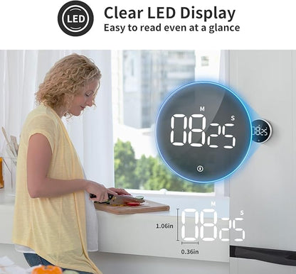 VOCOO Digital Kitchen Timer - Magnetic Countdown Countup Timer with Large LED Display Volume Adjustable, Easy for Cooking and for Seniors and Kids to Use (White) - Image 7