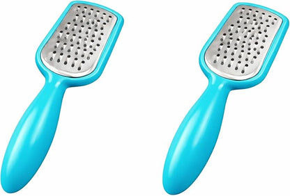 2 Pcs. Stainless Steel Mini Grater Cheese Garlic Nutmeg Chocolate 5" BPA Free (Blue)